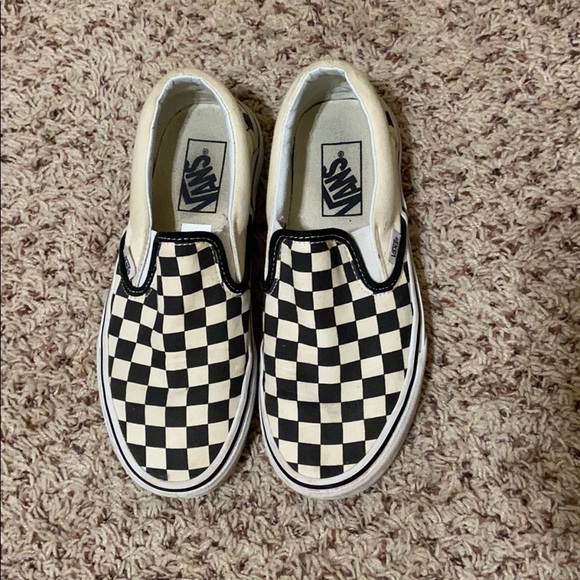 checkerboard black & white slip on vans - Picture 1 of 2